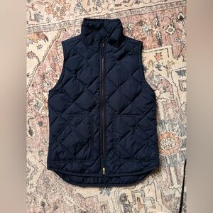 J. Crew Navy Quilted Puffer Vest